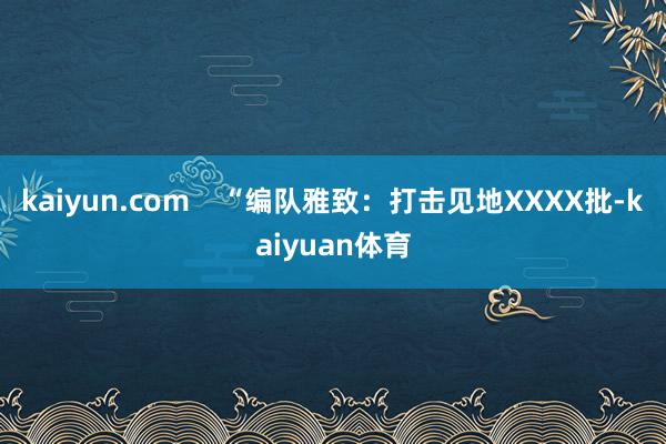 kaiyun.com    “编队雅致：打击见地XXXX批-kaiyuan体育